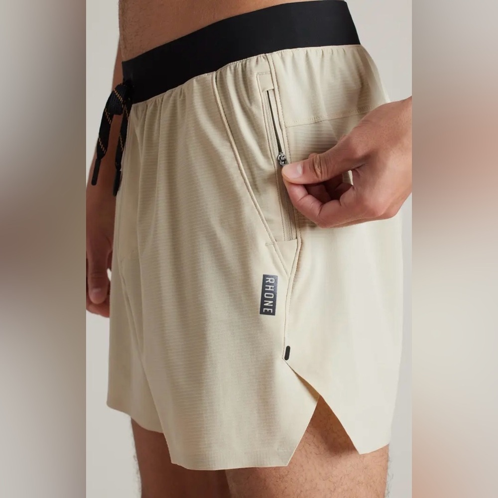 Men’s RHONE 5” Invictus Ripstop Short -Unlined in Color Sandstone - Picture 4 of 8